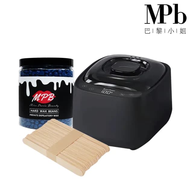 【MPB巴黎小姐】私密處熱蠟除毛套組 消光黑+海洋(蜜蠟 鬍鬚 蠟豆 孕婦 電動刀儀 脫毛膏 母親節禮物)