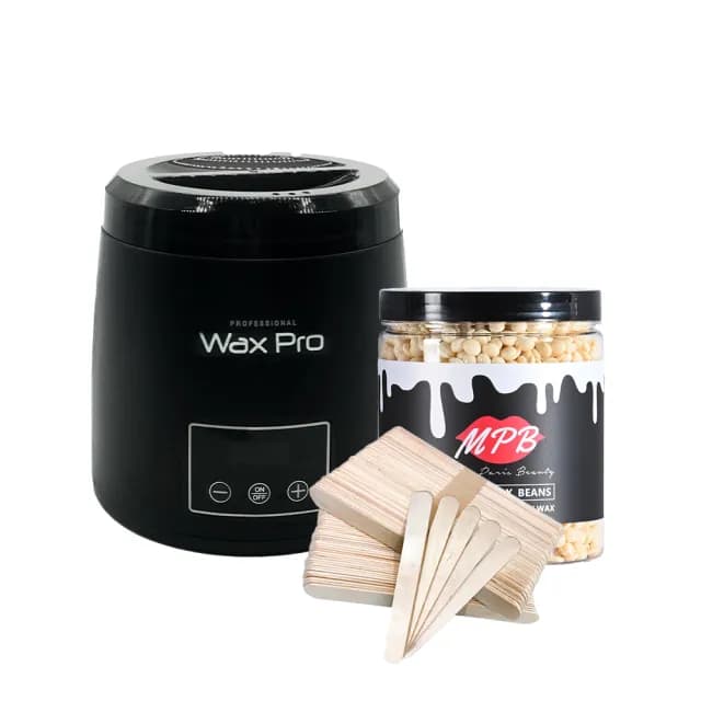 【MPB 巴黎小姐】時尚熱蠟套組 午夜黑+白柚(蜜蠟 鬍鬚 蠟豆 電動刀儀 脫毛膏 比基尼 母親節禮物)