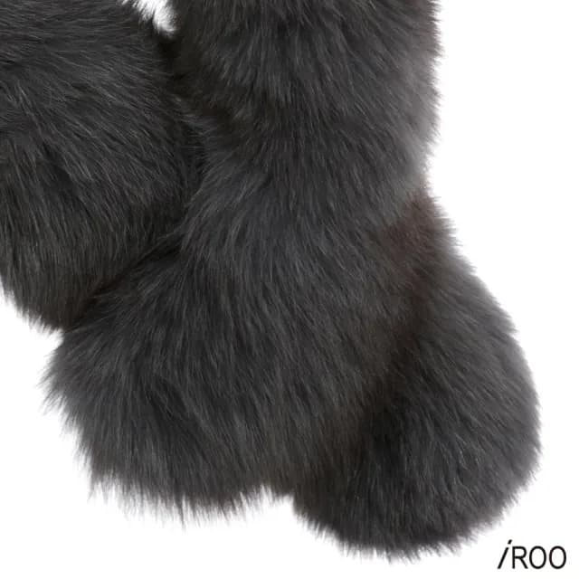 【iROO】時尚保暖狐狸毛圍巾