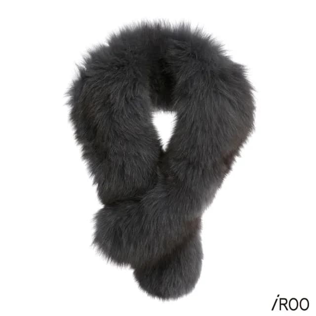 【iROO】時尚保暖狐狸毛圍巾