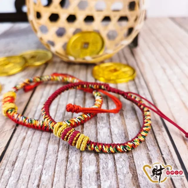 【財神小舖】開運吉祥 金剛結五色線編織手鍊 兩款任選(已開光 轉運 護身 保平安)