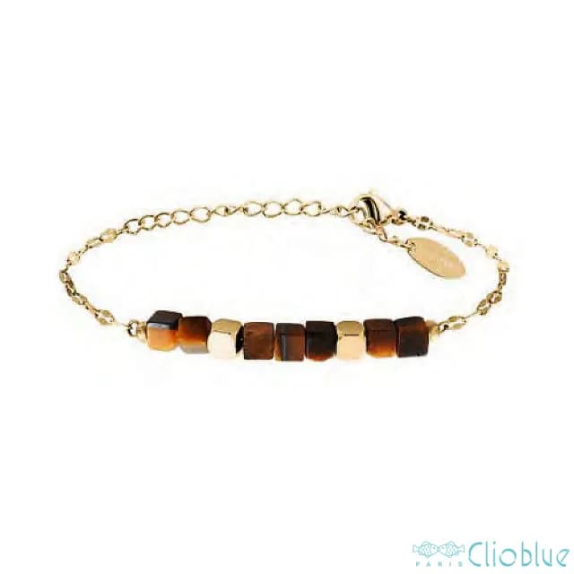 【CLIO BLUE】金磚純鋼手鍊-虎眼石/純鋼金/青金石  Myclio系列金色手鍊(法國巴黎品牌/純鋼)