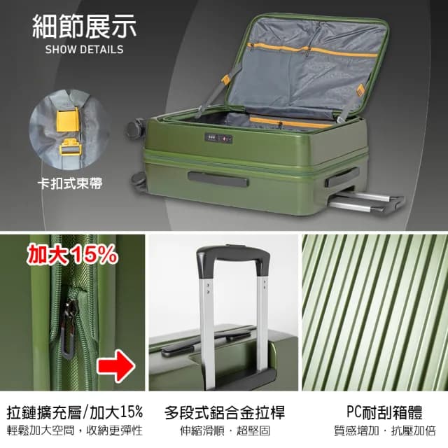 【LYNX官方直營】美國山貓26吋第一代前開行李箱(防爆拉鏈、TSA海關鎖、飛機輪、可加大)