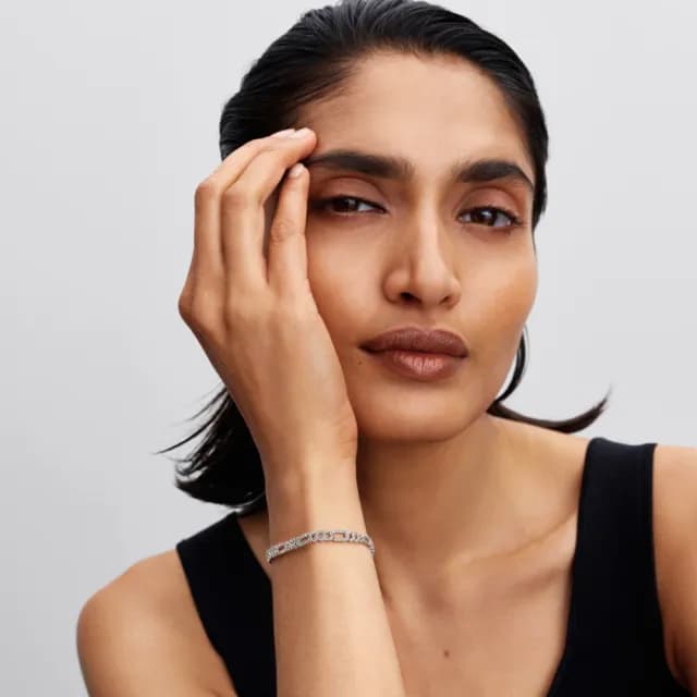 【Pandora 官方直營】橢圓密鑲古巴鏈手鏈