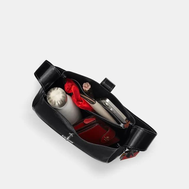 【COACH】蔻馳官方直營 HADLEY多功能斜背手袋 斜背包 側背包 斜挎包-SV/黑色(CCF02)