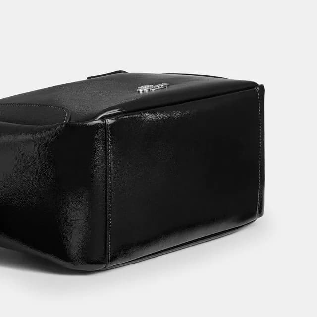 【COACH】蔻馳官方直營 HADLEY旋鎖托特手袋 托特包-SV/黑色(CCF05)