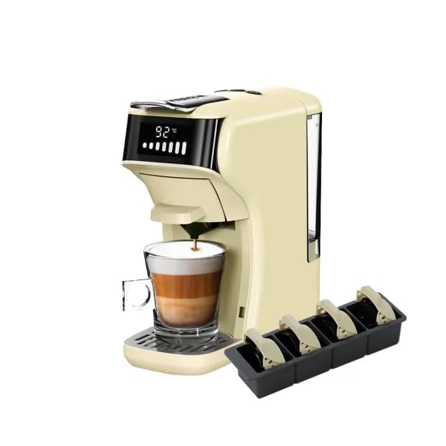 【HiBREW 小醇萃】冷熱雙萃四合一膠囊咖啡機(奶油白 NK-514R-WH)