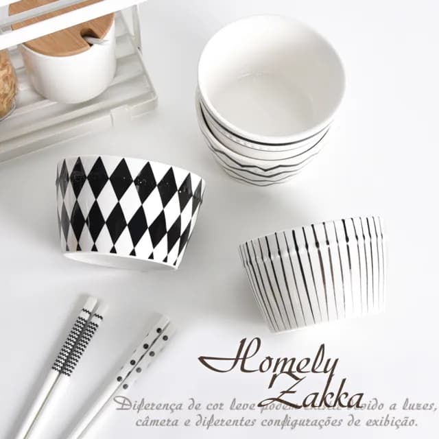 【Homely Zakka】北歐經典復古黑白浪漫系列陶瓷餐盤碗餐具_4件組(飯碗 湯碗 餐具 餐碗  器皿)