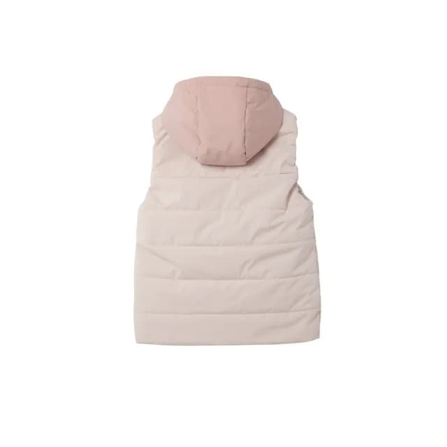 【GIORDANO 佐丹奴】童裝拼色大口袋連帽背心(81 木槿粉紅X啞粉紅)