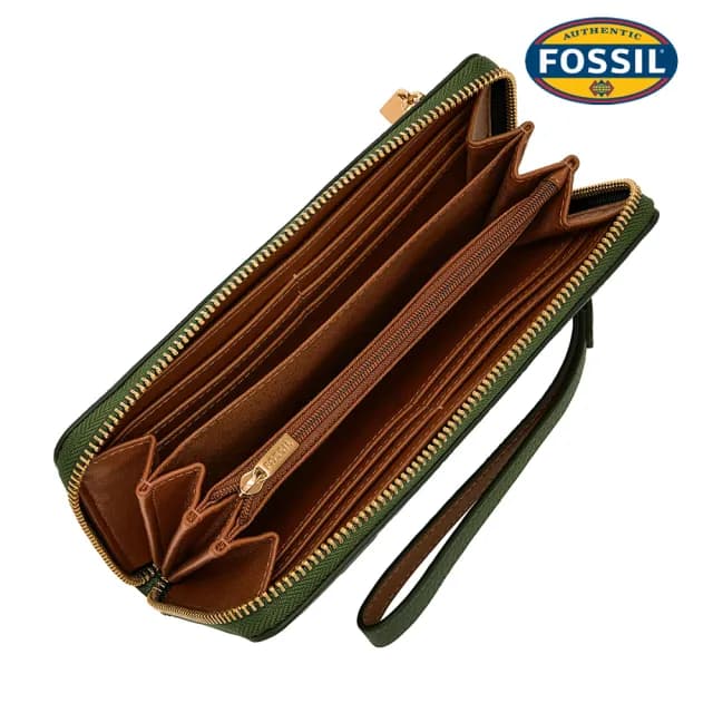 【FOSSIL 官方旗艦館】Logan 多層真皮拉鍊RFID防盜長夾 出國必備  限定(多色任選)