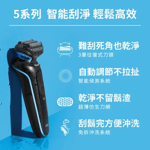 【型動極速魅力組】5系列PRO 智能變速電鬍刀+Durex 001水性PU衛生套6入