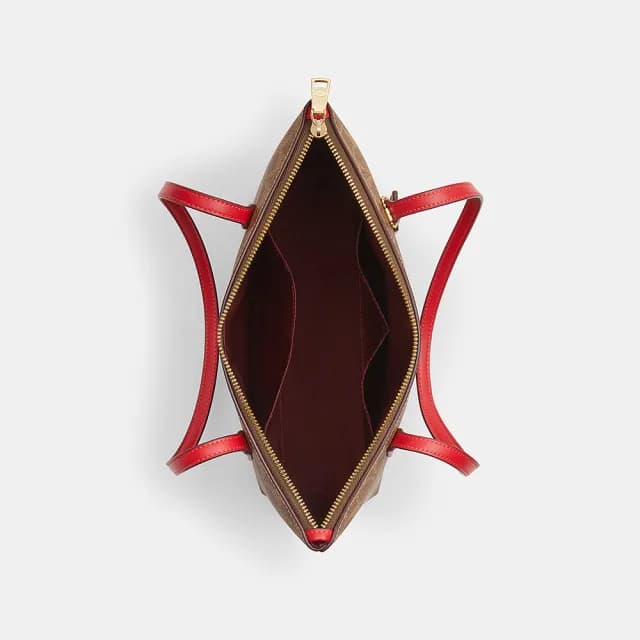 【COACH】蔻馳官方直營 FIONA 經典 SIGNATURE拉鍊托特手袋 托特包-3色任選(CBT18/CW395/CW396)