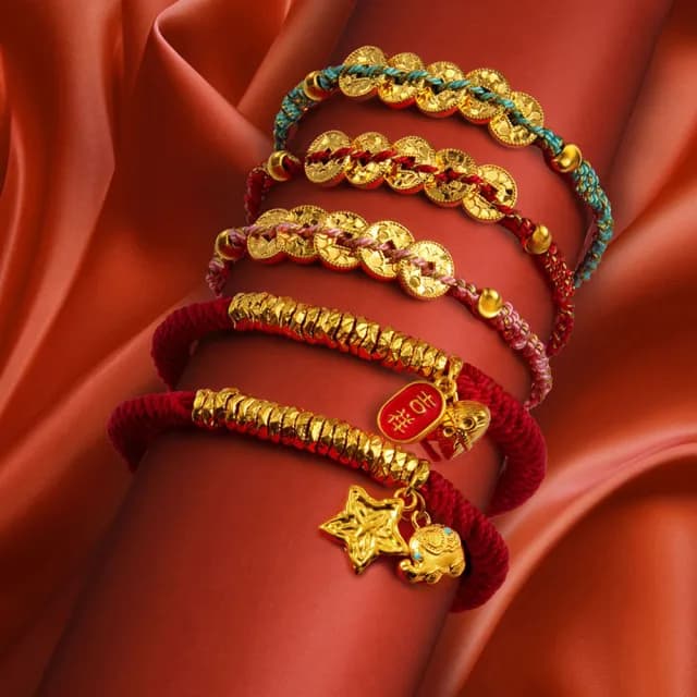 【GJS 金敬順】雙11黃金盤纏手鍊 多選(金重:0.27錢/+-0.03錢)