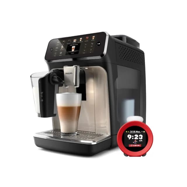 【Philips 飛利浦】LatteGo全自動義式咖啡機-星光銀(EP5547/90)+任天堂音響鬧鐘 Alarmo