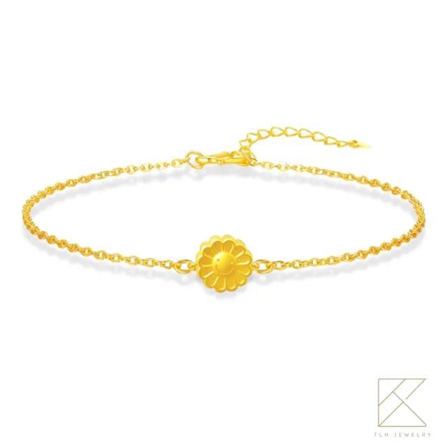 【TLH】雙11 黃金墜手鍊 微笑的約定 純金999 約重0.07錢±0.01(生日禮 情人)