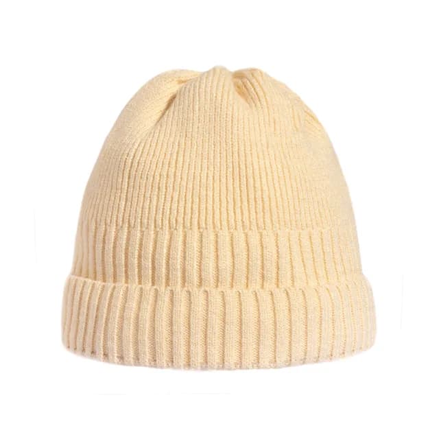 經典不敗款 毛帽 毛線帽 帽子 素色 聖誕禮物 交換禮物 情人節 生日禮物 男生女生-杏色(毛帽)