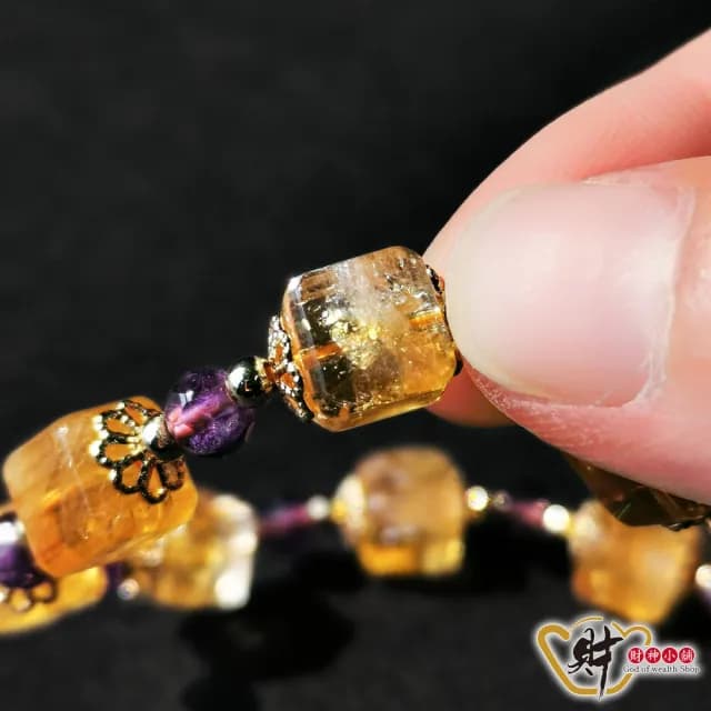 【財神小舖】貴氣雲集-黃水晶方塊手鍊(已開光/開運手鍊/保平安)