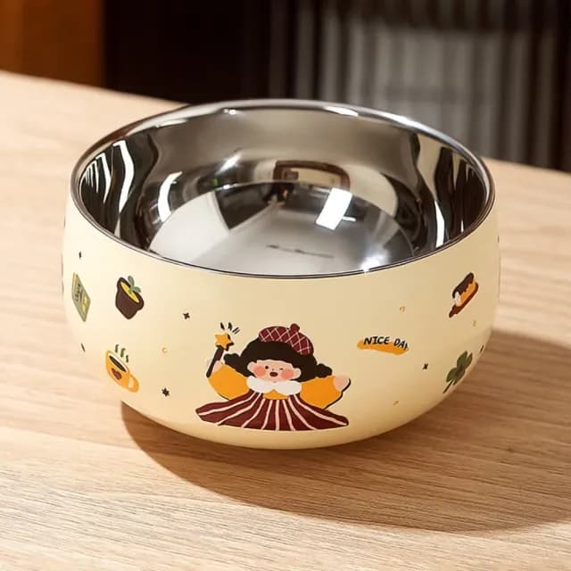 【乖乖吃飯】316不鏽鋼加厚隔熱碗(雙層 真空保溫 防摔 防燙碗 露營 環保餐具 便當盒 飯碗 泡麵碗 兒童)