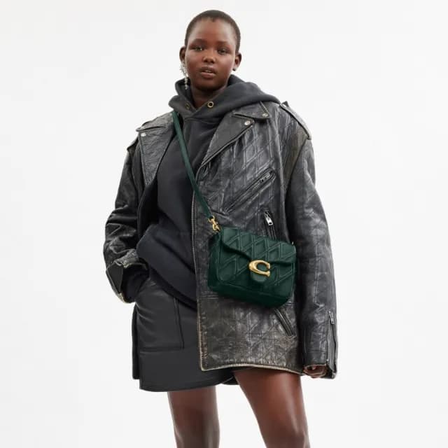 【COACH】蔻馳官方直營 TABBY TIMES SQUARE絎縫單肩手袋 單肩包 斜背包 側背包 斜挎包-2色任選(CW629)