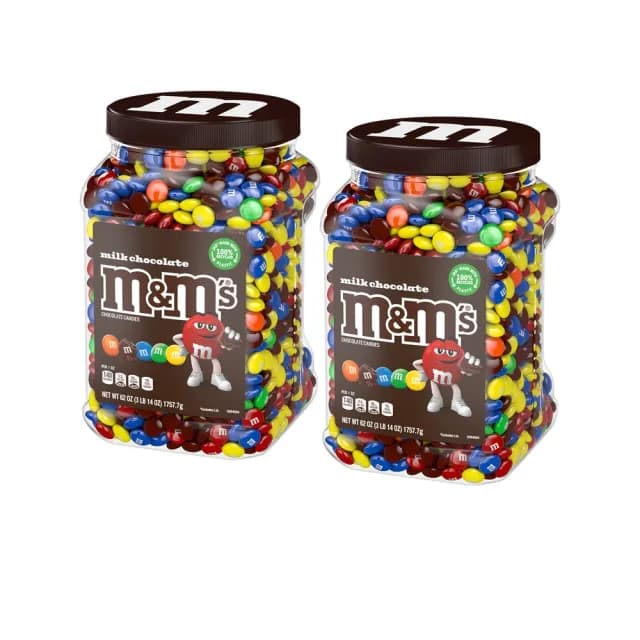 【M&Ms MM巧克力】牛奶糖衣巧克力罐裝 1757.7g(零食/點心)　兩入組