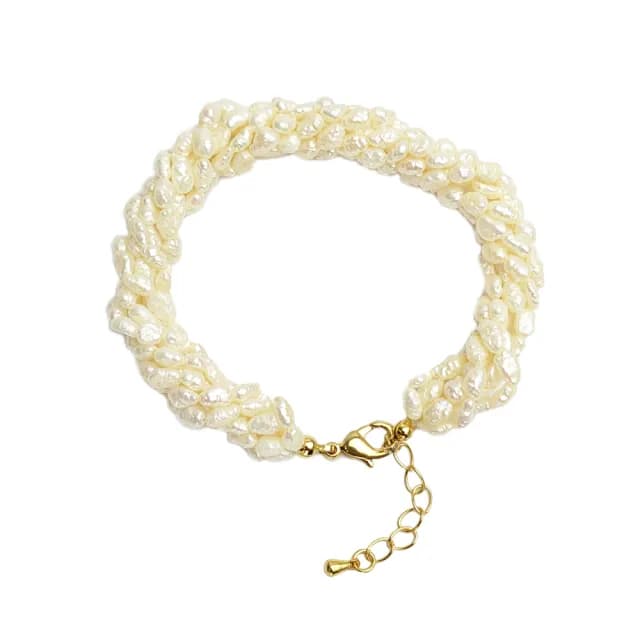 【大東山樑御珊瑚】天然珍珠米粒形5打轉手鍊(手圍選擇)