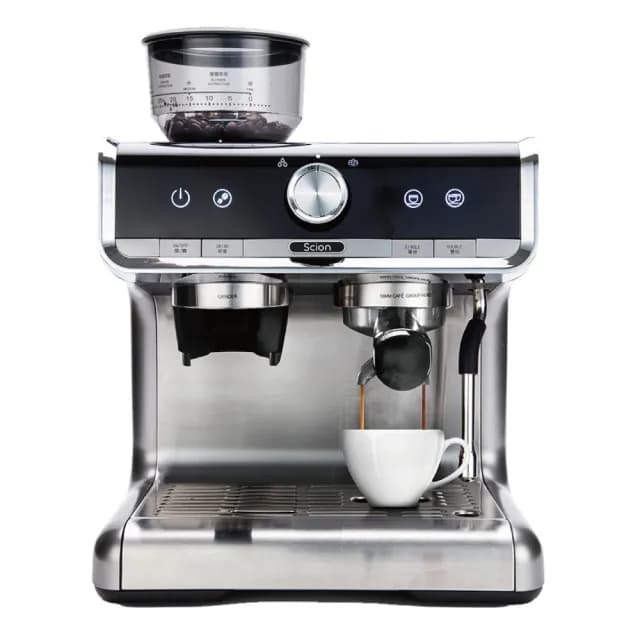 【SCION】CAFE PRO經典半自動義式濃縮咖啡機(送禮入厝/磨豆奶泡高壓萃取/家用美式拿鐵神器 SCM-20XB01G-S)
