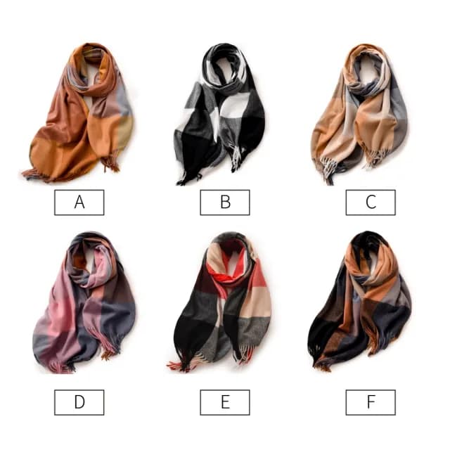 【NEW FORCE】名媛風格紋保暖大披肩圍巾(大圍巾/保暖圍巾/秋冬圍巾/禦寒圍巾/格紋圍巾)