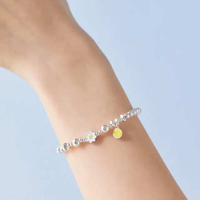 【vacanza】笑臉雛菊．純銀手鍊