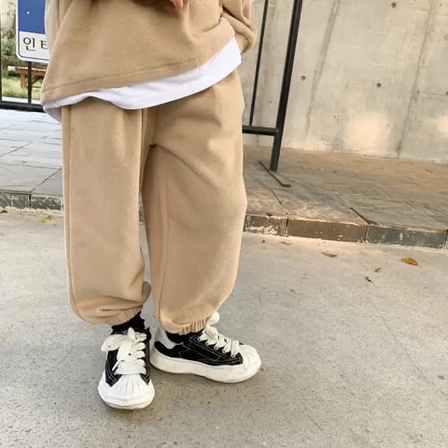 【橘魔法】假兩件細針織長袖上衣+縮口長褲 套裝(褲子 長褲 大童 男童 女童 兒童 童裝)