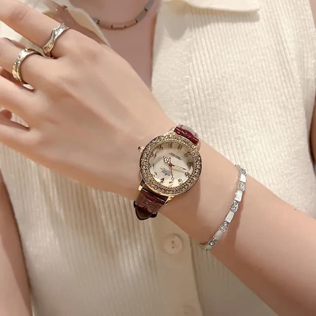 【MoonDy】雙11 手錶 腕錶 指針手錶 鑲鑽手錶 女生手錶 防水手錶 皮帶手錶 石英手錶 氣質腕錶 石英手錶