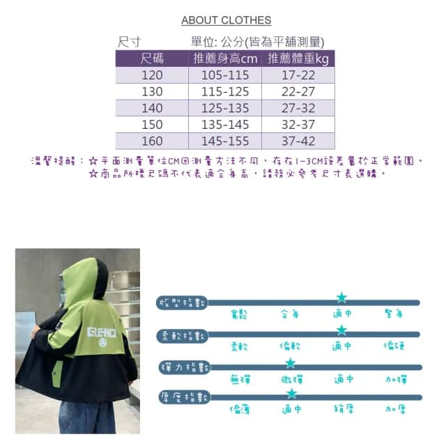 【UniKids】秋中大童裝長袖連帽外套 撞色衝鋒衣夾克  男大童裝 VP9918(綠 黑)