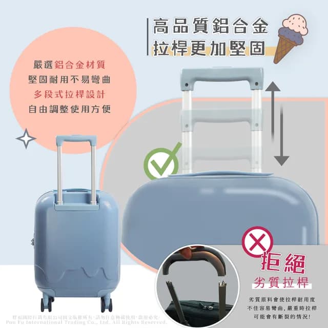 【American Explorer】快倉 20吋 速達 頂級YKK拉鍊 雙排輪 冰淇淋/雪糕箱 QT5 旅行箱 行李箱 登機箱