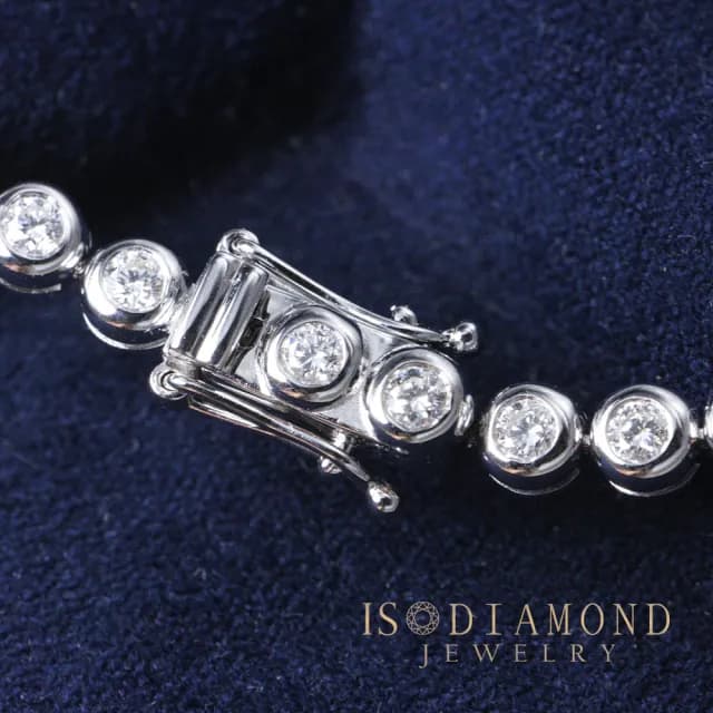 【ID】經典2克拉鑽石Tennis手鍊 牛頭 六角形 包鑲 任選(培育鑽石)