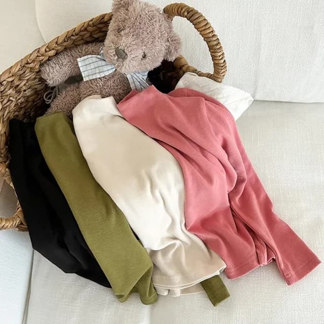 【橘魔法】純色彈性半高領長袖上衣(大童 打底衫 內搭衣 內搭 兒童 女童 童裝 中童 保暖)