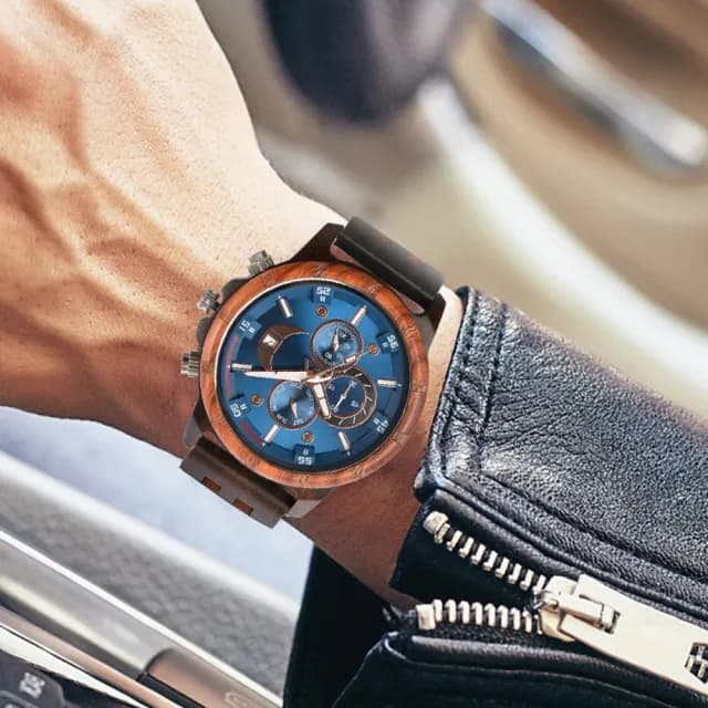 【LEEHER】手錶/木質腕錶/木頭錶/石英錶/腕錶/檀木錶帶/男生手錶/檀木手錶/木錶/指針手錶/檀木石英錶/