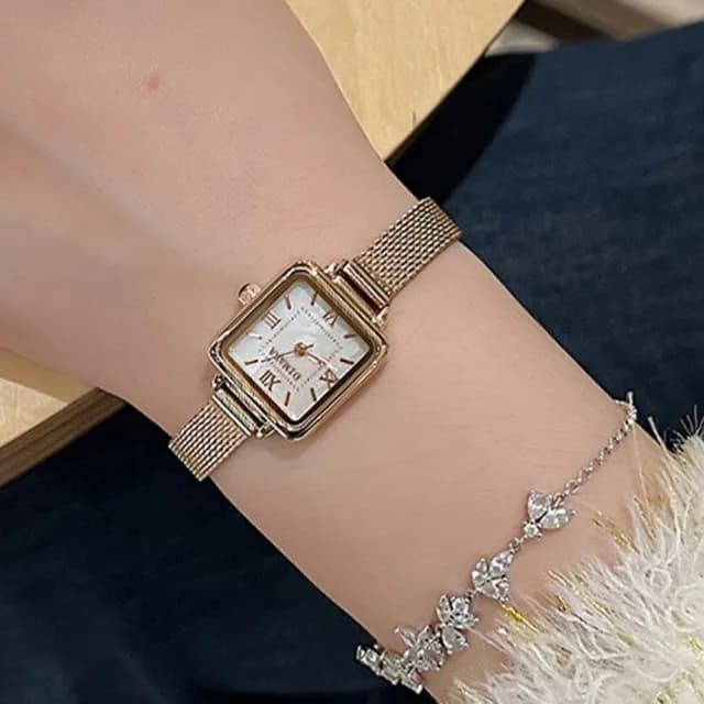 【LEEHER】雙11 小錶盤手錶/手錶/氣質腕錶/腕錶/小方錶/穿搭配件/女生手錶/皮帶手錶/方形手錶/網帶手錶/