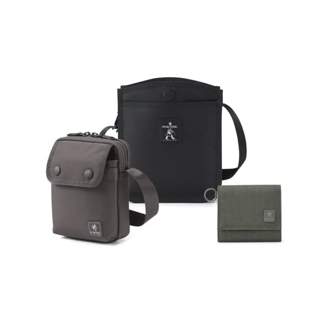 【PORTER INTERNATIONAL】$1611 雙11限定 斜背包 短夾 多功能零錢包(任選特惠)