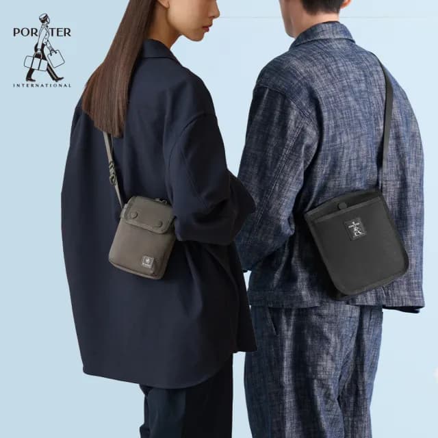 【PORTER INTERNATIONAL】$1611 雙11限定 斜背包 短夾 多功能零錢包(任選特惠)