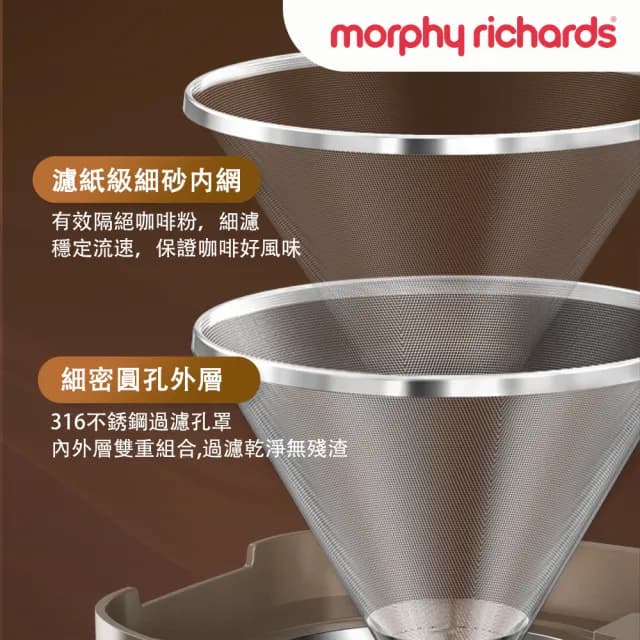 【morphy richards】英國摩飛《雙萃煮》全自動美式咖啡機MBC-CFTD5W(冷熱雙咖啡風味/3分鐘現磨現萃)