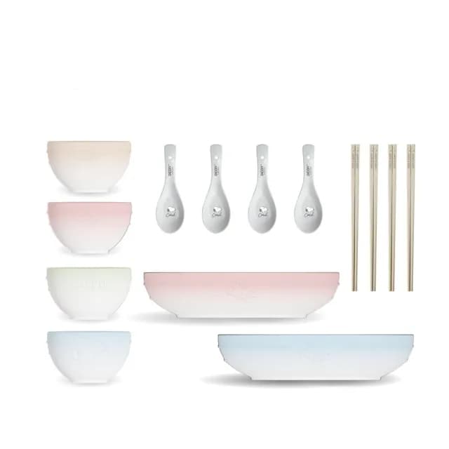 【COTD】SNOOPY聯名 陶瓷碗盤餐具14件組/五色(碗/盤/筷子/湯匙/史努比)