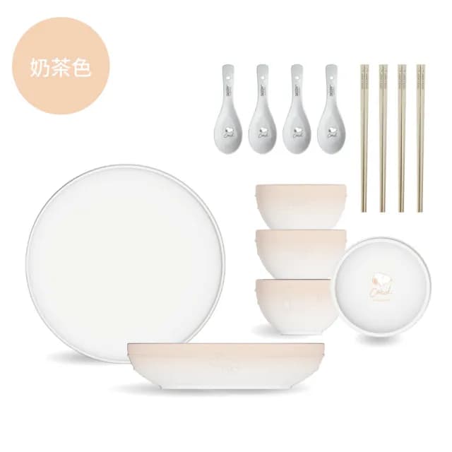 【COTD】SNOOPY聯名 陶瓷碗盤餐具14件組/五色(碗/盤/筷子/湯匙/史努比)