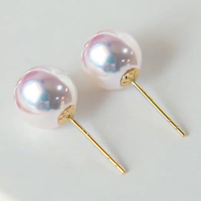 【La Corser】7.5-8mm 日本天女 Akoya 天然海水珍珠耳釘 18K黃金設計 強光珍珠 空姐耳環耳飾