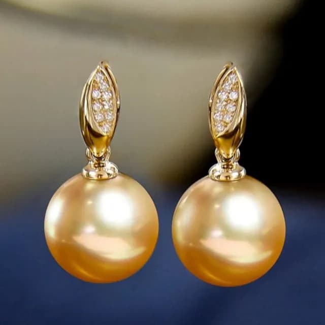 【La Corser】10-10.9mm 南洋金珠 耳釘 高品質 天然濃金珍珠 18K金 簡約大方 高端耳飾