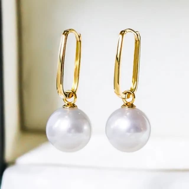 【La Corser】兩戴款 10-11mm 南洋澳白珍珠 天然海水珍珠 耳環 耳墜 18K金 耳飾 耳圈 正圓珍珠 耳扣