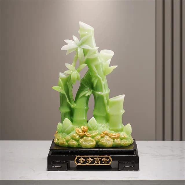 【超微米】新中式步步高升擺件 富貴竹子 玄關客廳辦公室裝飾品 喬遷禮物(風水招財擺件19.5*11*31.5CM)