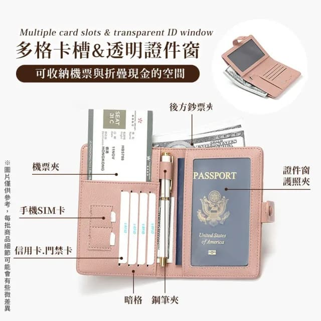 【Her】雙11 RFID防盜 護照套 菱格紋護照夾 多層收納 證件夾 護照夾 收納卡夾 sim卡收納 零錢包(出國旅遊必