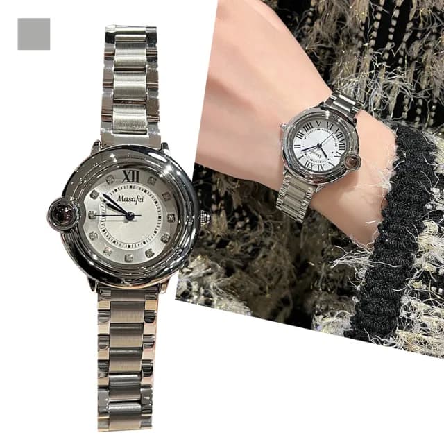 【MoonDy】手錶 石英錶 腕錶 羅馬手錶 鋼帶錶 防水手錶 指針手錶 圓形錶 學生手錶 女生手錶 夜光手錶