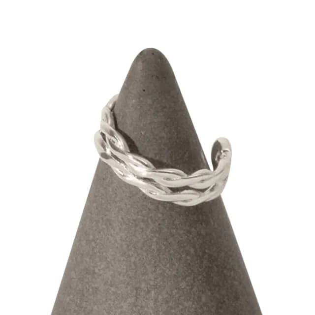 【vacanza】小清新麻花 全純銀耳骨夾(單支)