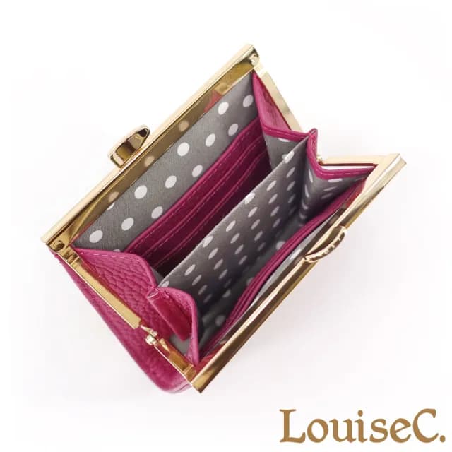 【LouiseC.】Tree House 牛皮口金釦零錢包短夾-5色(YS2610)