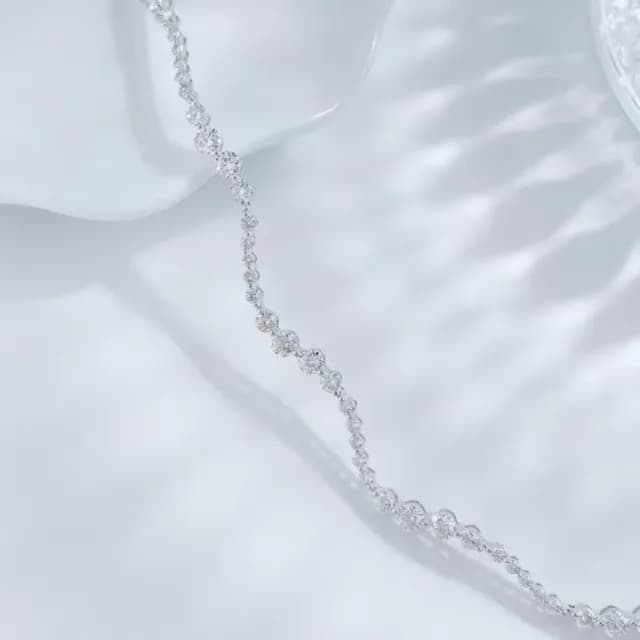 【鉅曜】18K白金 流光豪華時尚排鑲滿鑽手鍊 （培育鑽石 鑽石 真鑽(培育鑽石 鑽石手鍊 鑽石)